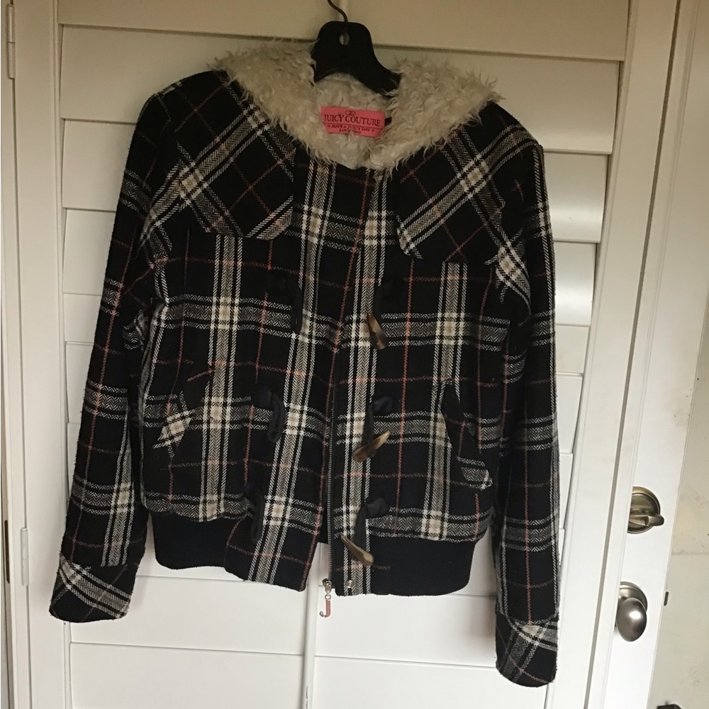 Vintage Juicy Couture plaid winter jacket.